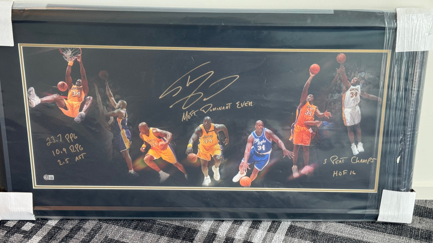 Shaquille O’Neal Signed 1-of-1 Career Tribute Photo (Framed + Beckett Authenticated)