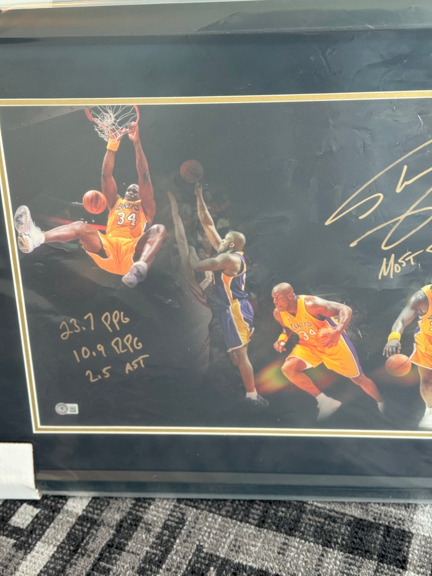 Shaquille O’Neal Signed 1-of-1 Career Tribute Photo (Framed + Beckett Authenticated)