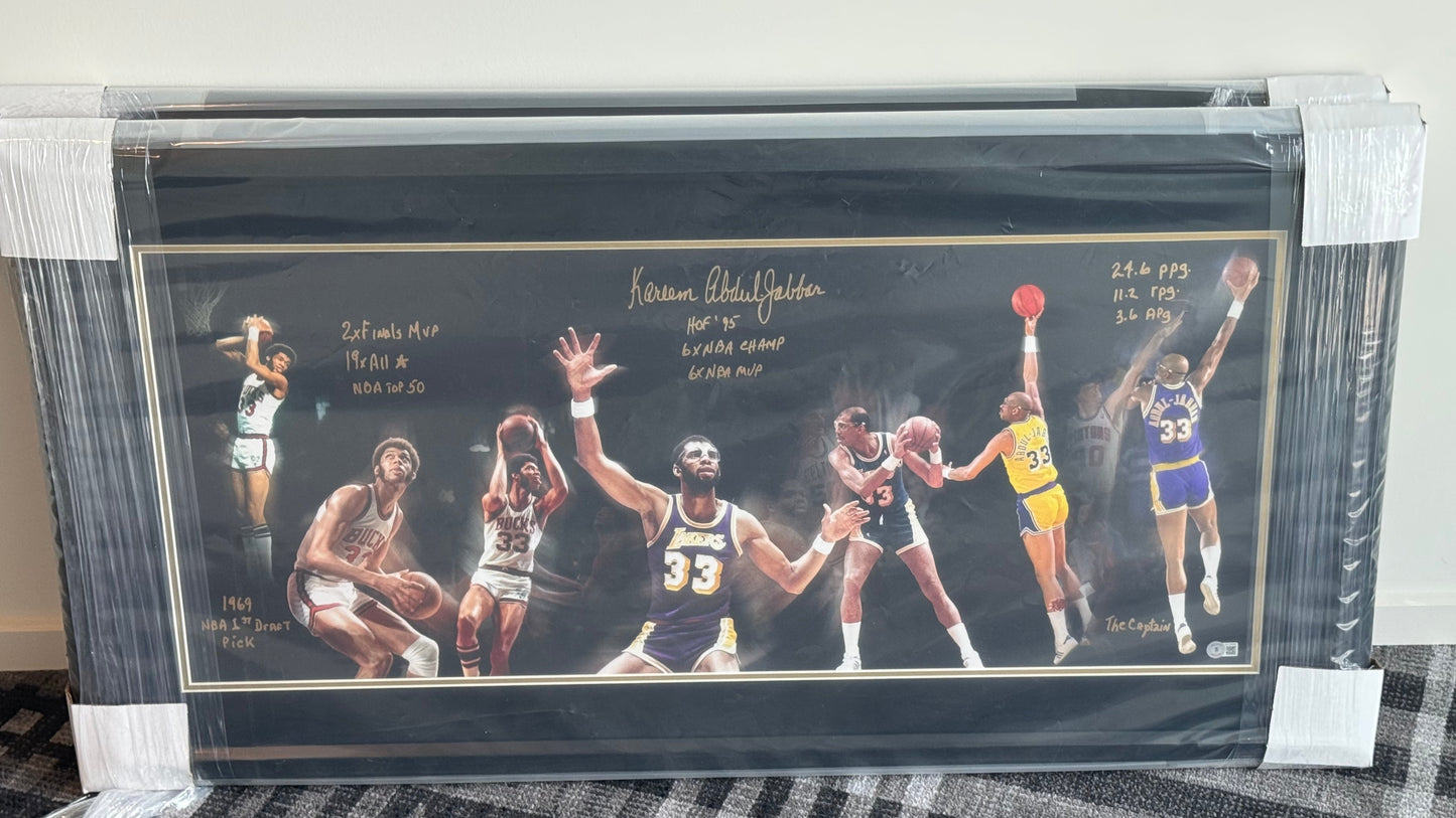 Kareem Abdul-Jabbar Signed 1-of-1 Career Tribute Photo (Framed + Beckett Authenticated)