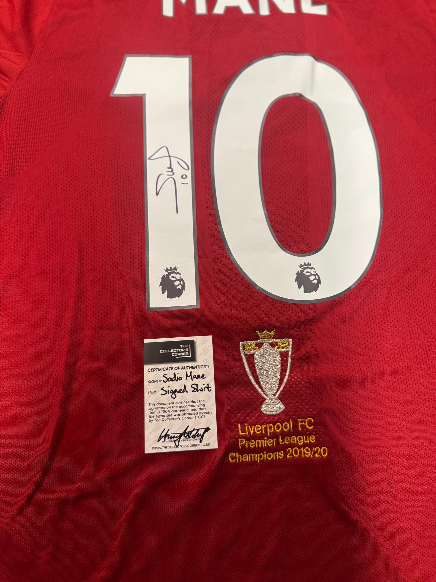 Sadio Mané Signed Liverpool FC 2019/20 Premier League Champions Jersey