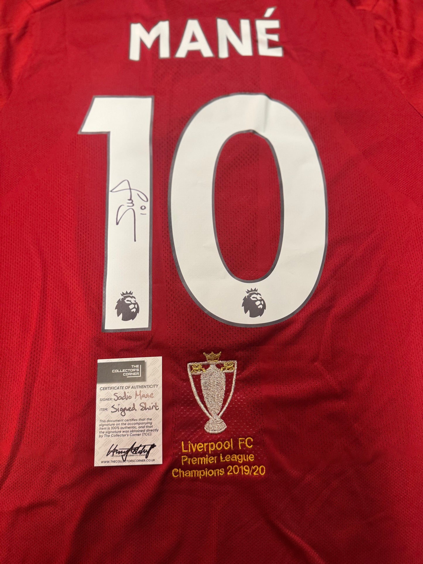 Sadio Mané Signed Liverpool FC 2019/20 Premier League Champions Jersey
