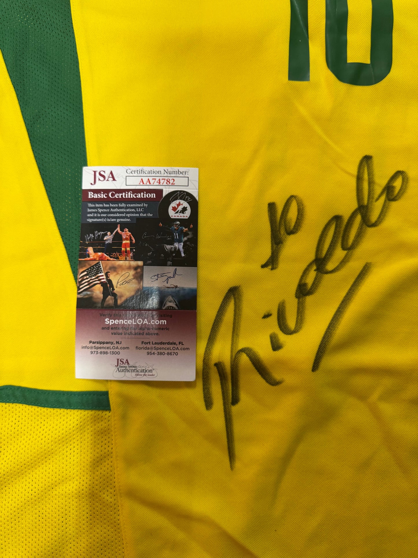 Rivaldo Signed Brazil National Team Jersey