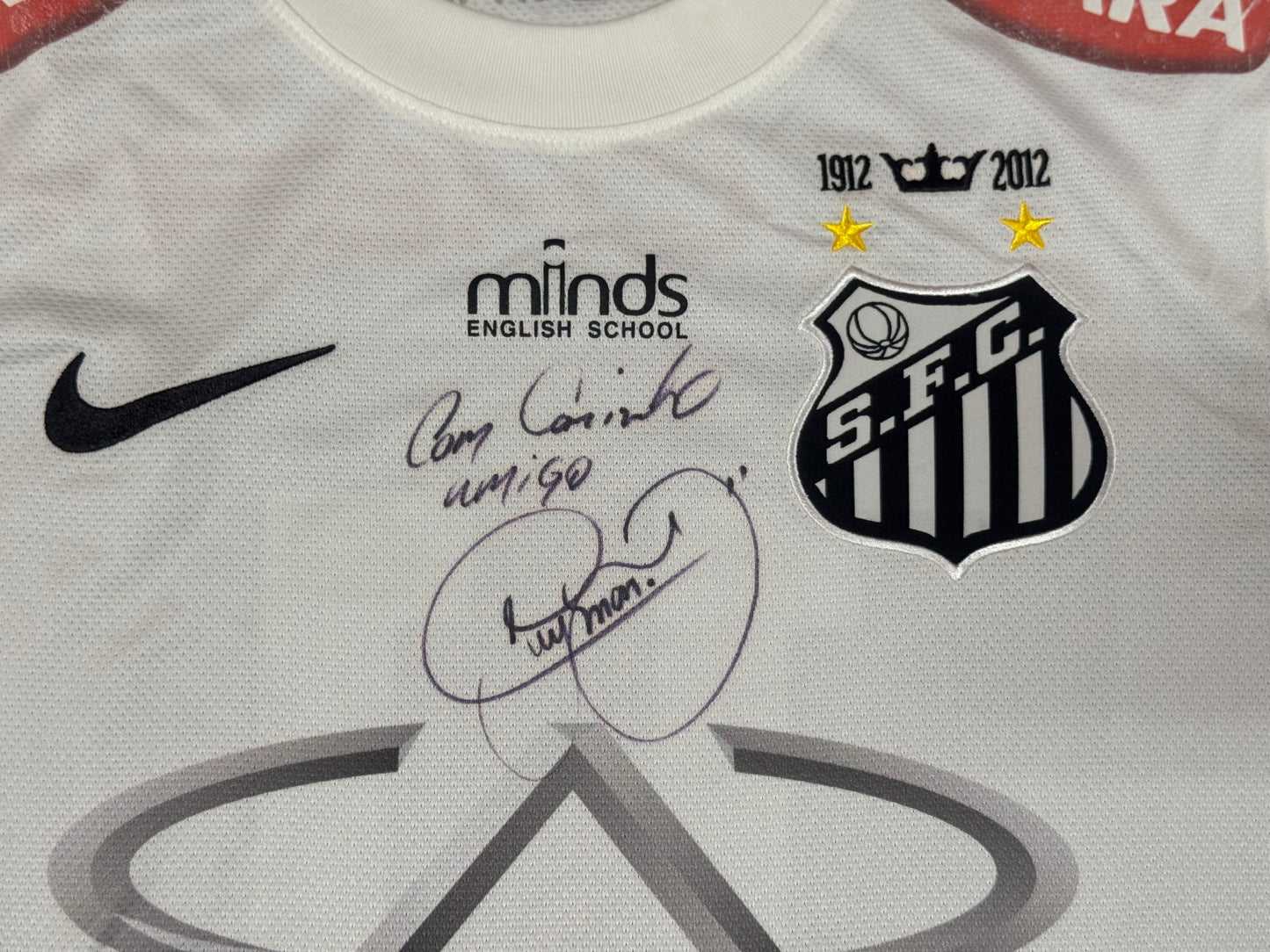 Neymar Jr. Signed and Inscribed Match Worn 2013 Santos F.C. Jersey