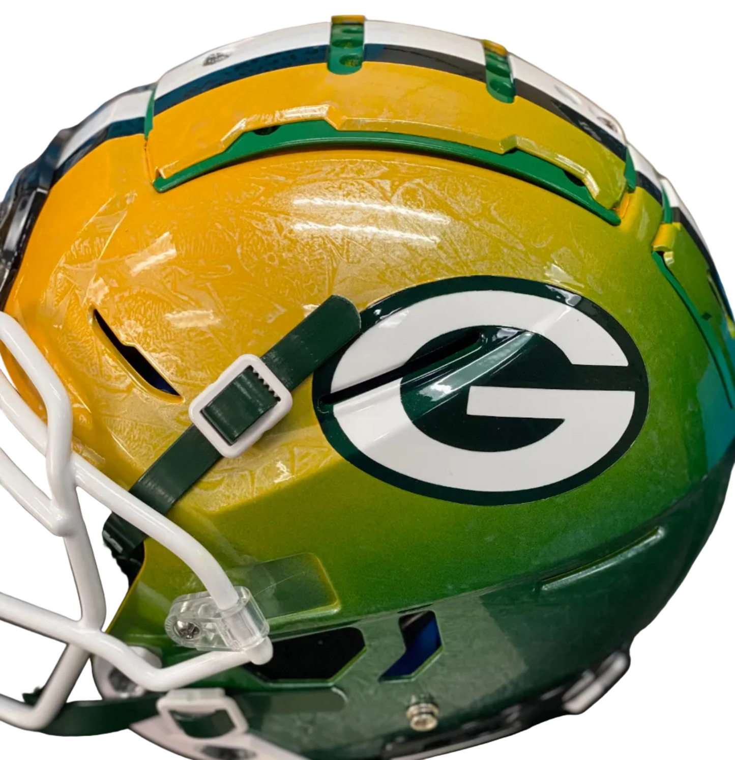 Julius Peppers Signed and Inscribed Hand Painted Packers Helmet
