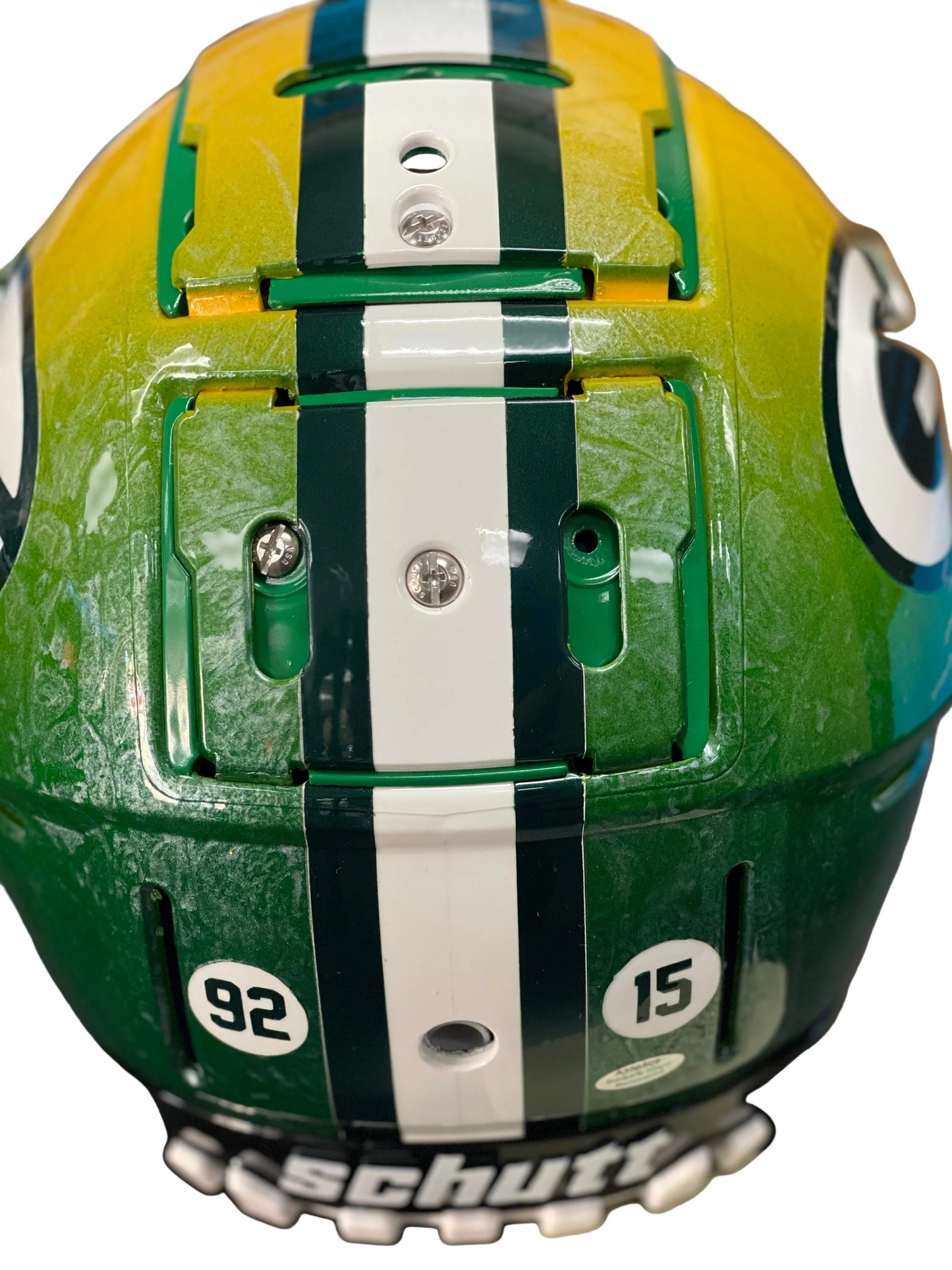 Julius Peppers Signed and Inscribed Hand Painted Packers Helmet