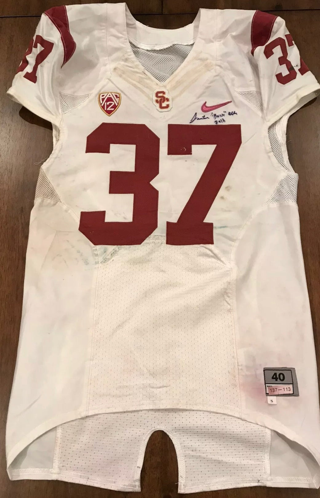 Buck Allen Signed Game Worn USC Trojans Football Jersey