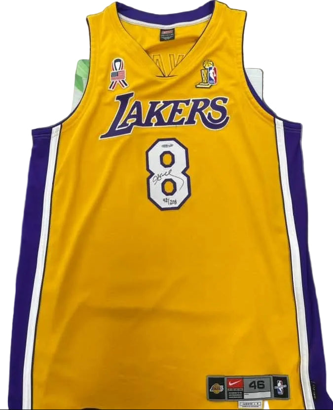 KOBE BRYANT SIGNED AUTHENTIC LAKERS GOLD JERSEY