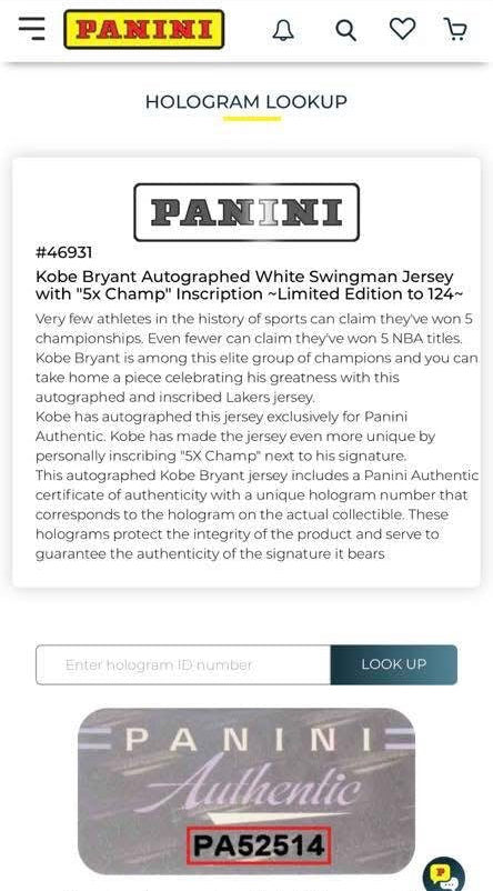 Kobe Bryant LE Signed White Lakers Jersey w/ “5x Champ” Inscription