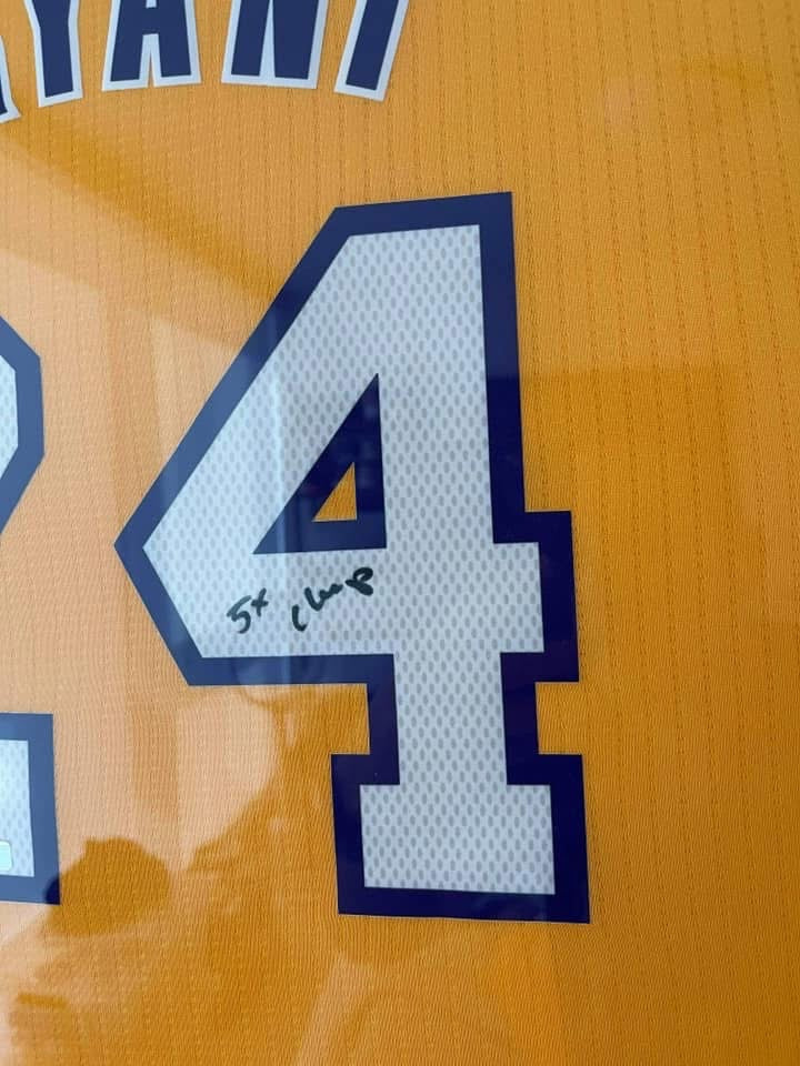 Kobe Bryant Signed LE Gold Lakers Jersey with "5X Champ" Inscription