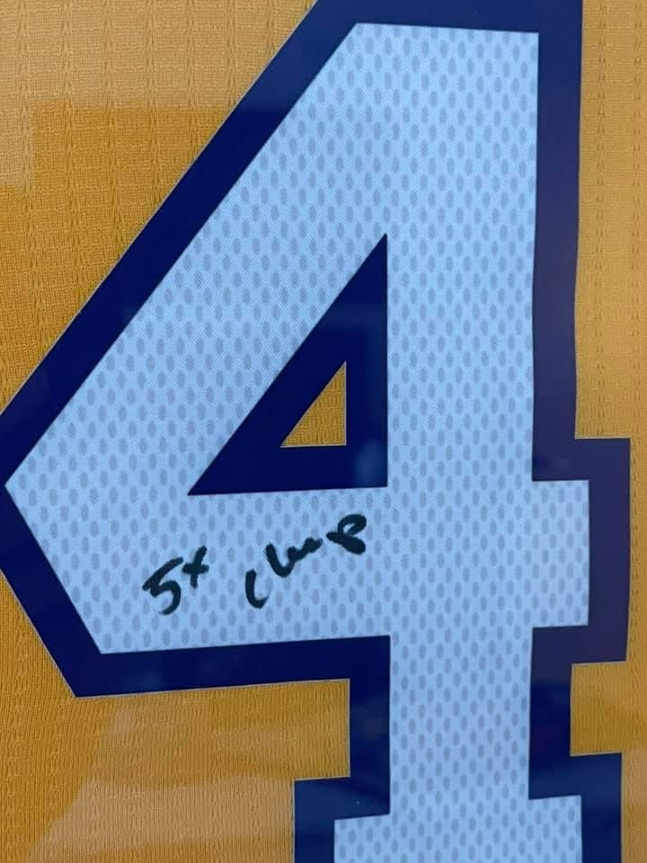 Kobe Bryant Signed LE Gold Lakers Jersey with "5X Champ" Inscription