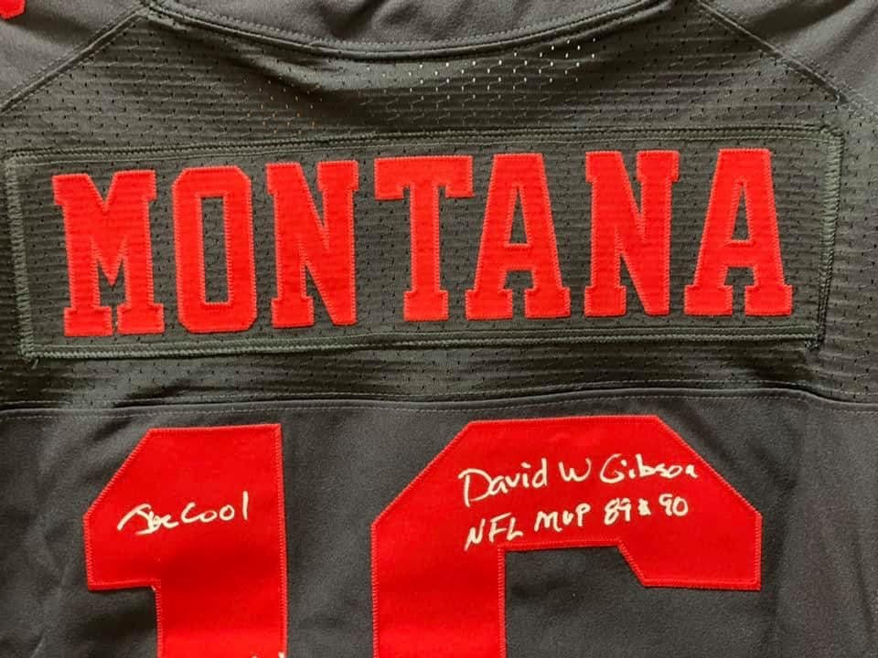 Joe Montana Signed and Inscribed 49ers Black NFL Players Edition Jersey