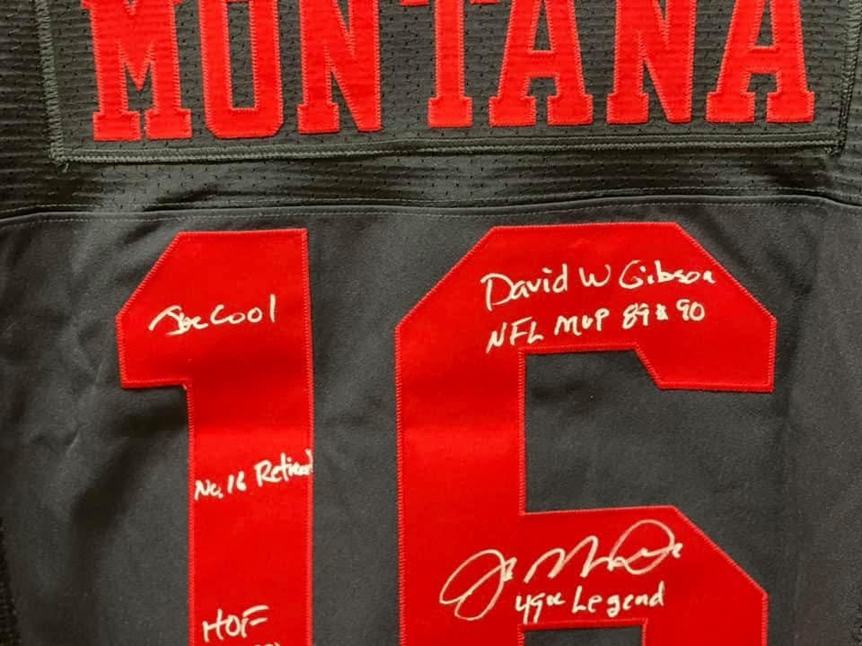 Joe Montana Signed and Inscribed 49ers Black NFL Players Edition Jersey