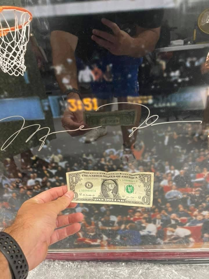 Michael Jordan Signed  and Framed “1988 Slam Dunk” 30x40