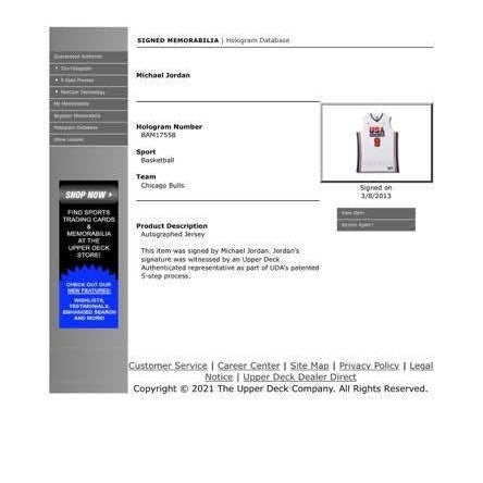 Michael Jordan Signed Team USA Jersey