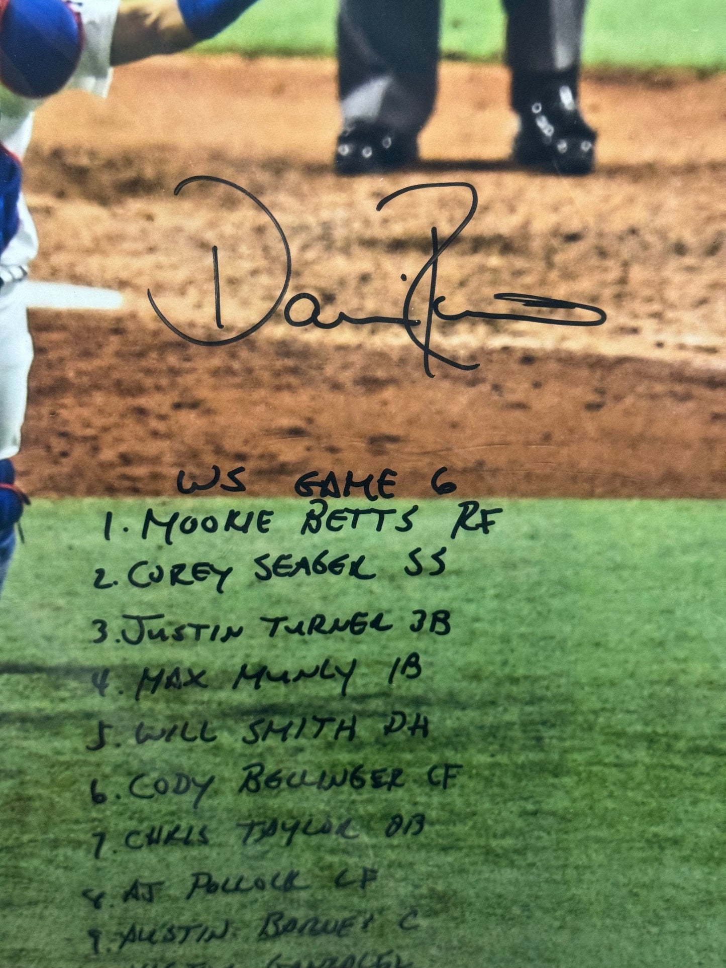 2020 Dodgers World Series Champions Team Lineup Signed Photo – Dave Roberts Autograph – Fanatics Certified (LE 12/12)