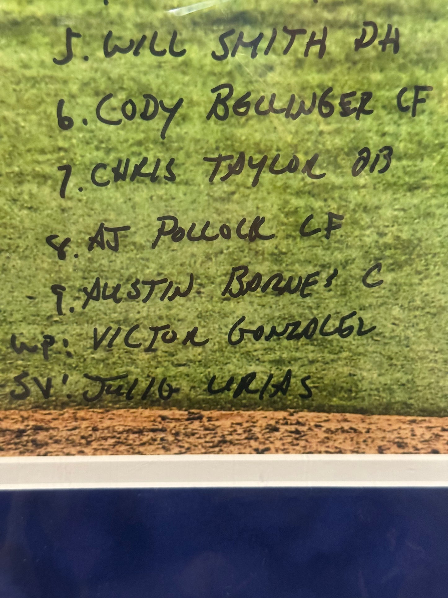 2020 Dodgers World Series Champions Team Lineup Signed Photo – Dave Roberts Autograph – Fanatics Certified (LE 12/12)