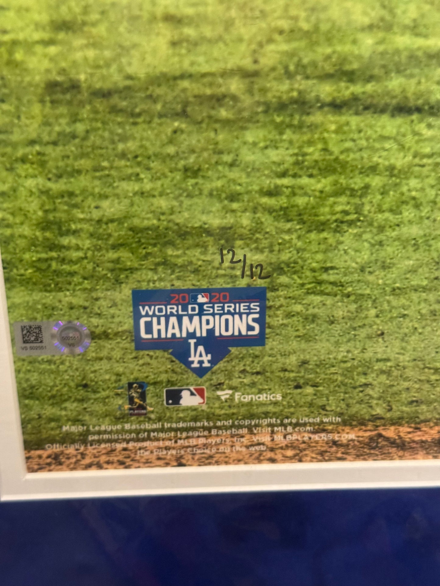 2020 Dodgers World Series Champions Team Lineup Signed Photo – Dave Roberts Autograph – Fanatics Certified (LE 12/12)