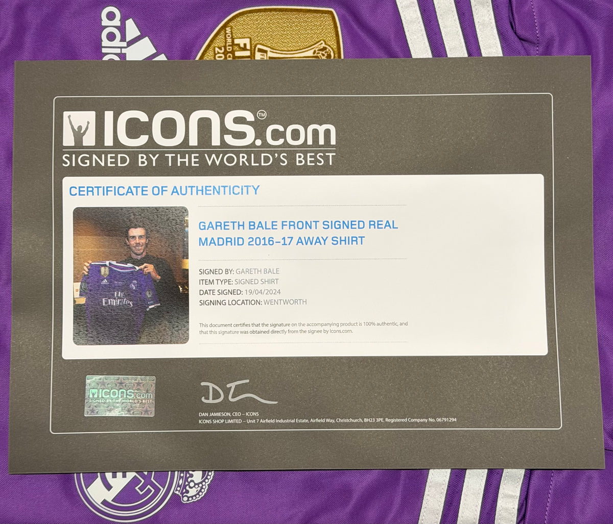 Real Madrid 2016/17 Champions League Final Player Issue Kit Signed by Gareth Bale