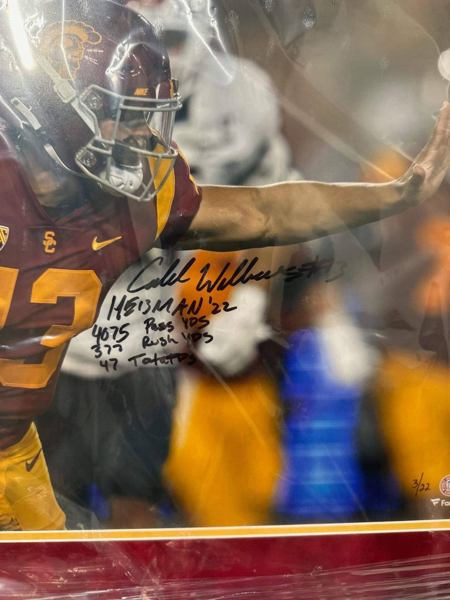 Caleb Williams Signed & Inscribed USC Trojans Framed Photo – Limited Edition #3/22