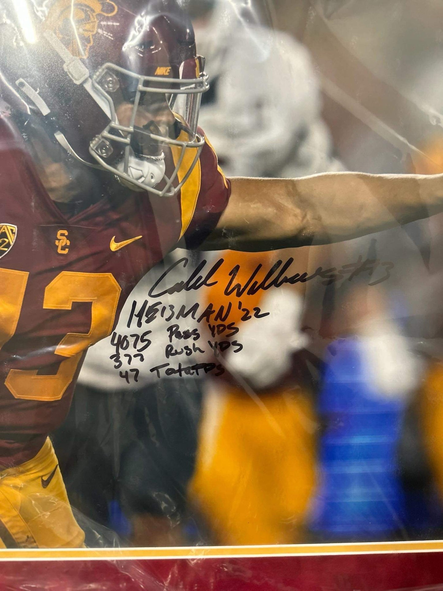 Caleb Williams Signed & Inscribed USC Trojans Framed Photo – Limited Edition #3/22