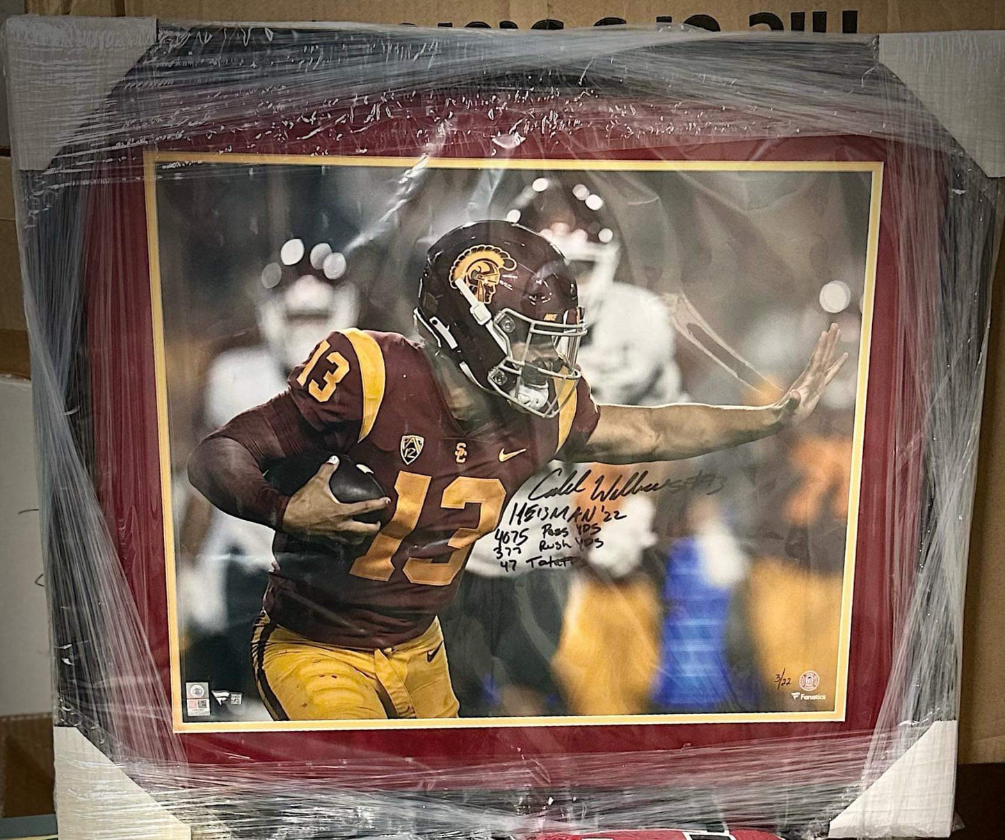 Caleb Williams Signed & Inscribed USC Trojans Framed Photo – Limited Edition #3/22