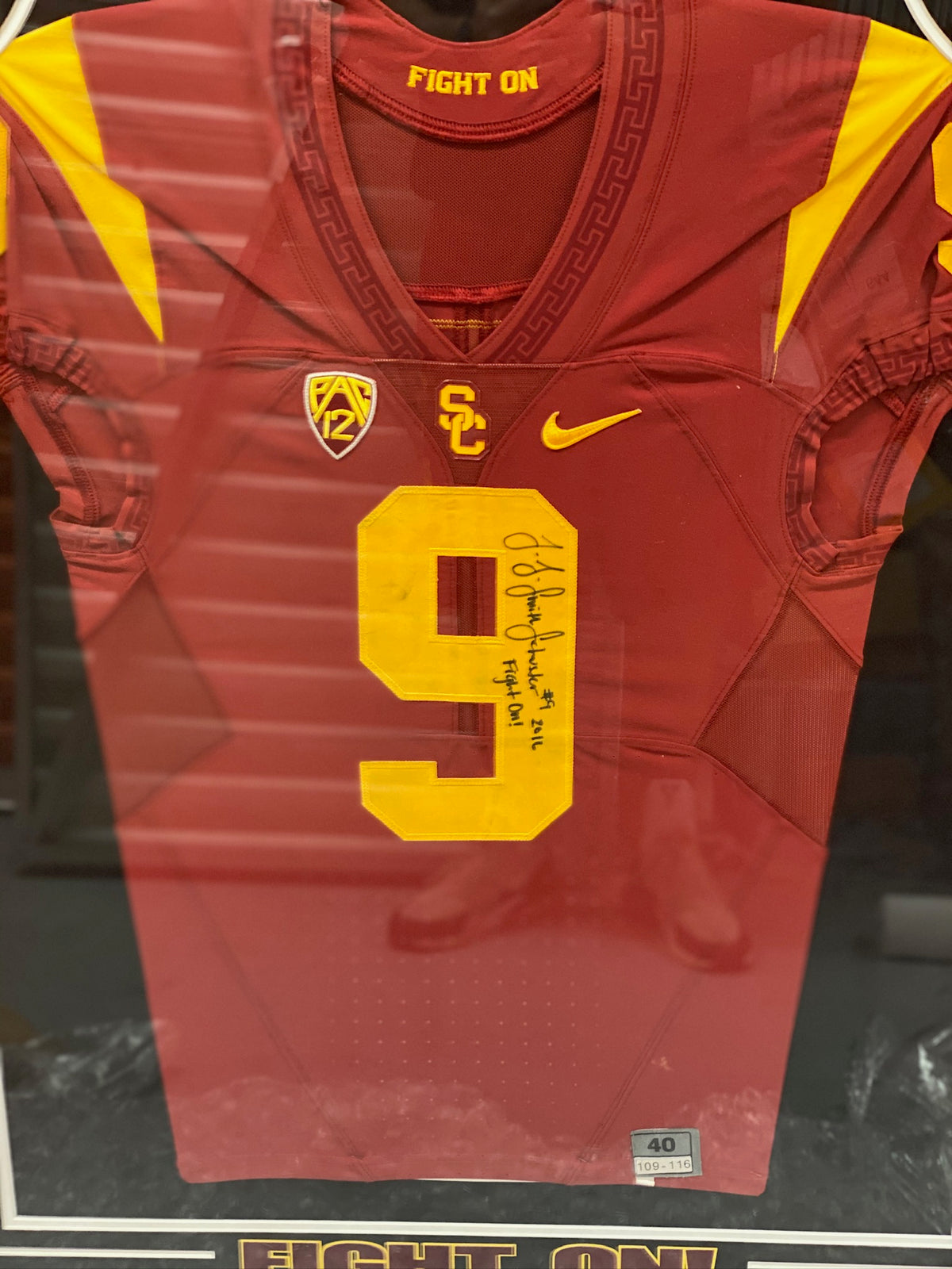 JuJu Smith-Schuster Signed Framed Game Worn 2016 USC Trojans Jersey