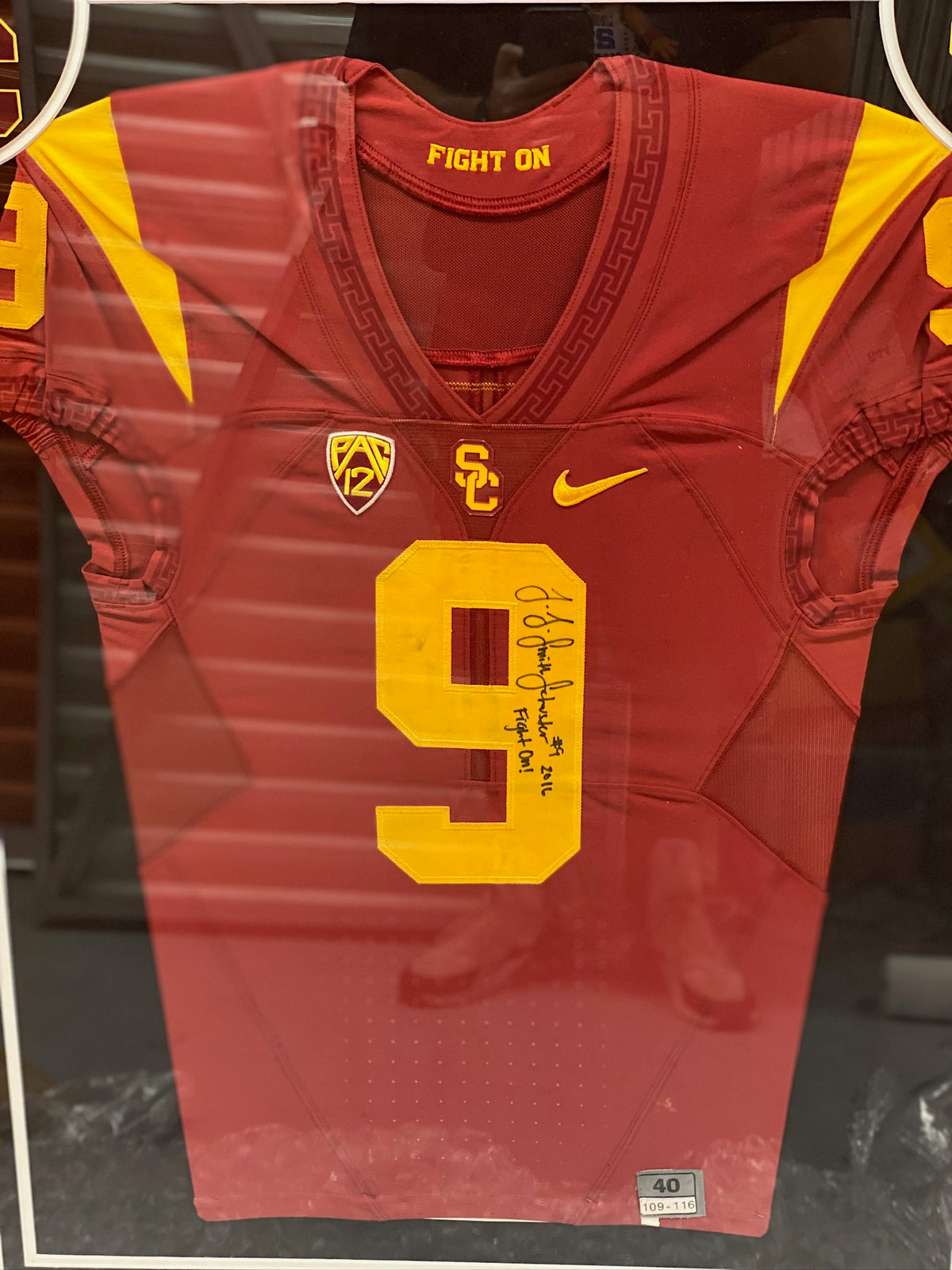 JuJu Smith-Schuster Signed Framed Game Worn 2016 USC Trojans Jersey