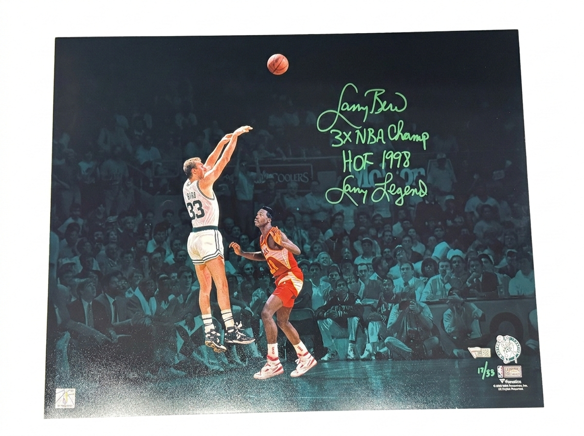 Larry Bird Signed & Inscribed Limited Edition 16x20 Photo