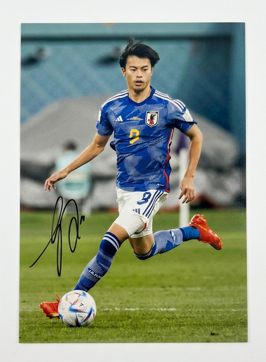 Kaoru Mitoma Signed A4 Japan Photo