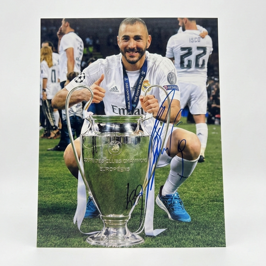 Karim Benzema Signed 12x16 2015/16 Champions League Photo w/ Inscription