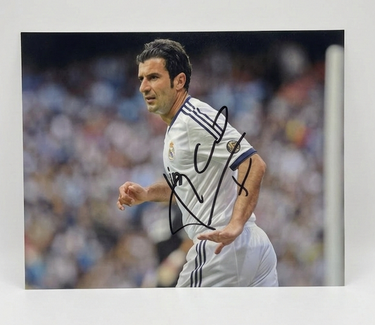 Luis Figo Signed Real Madrid A4 Photo