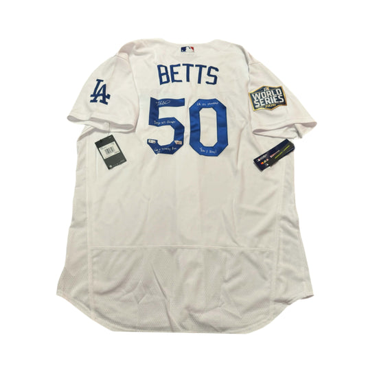 Mookie Betts Signed & Inscribed 2020 Dodgers World Series Jersey – LE #1 of 10