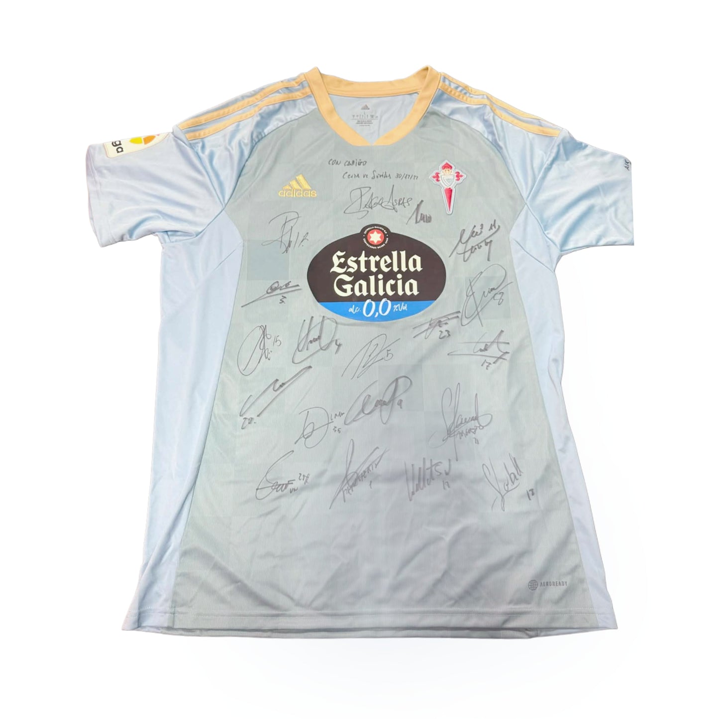 Celta de Vigo Squad Signed Jersey – Celta vs Sevilla (12/30/2022) | MatchWornShirt COA