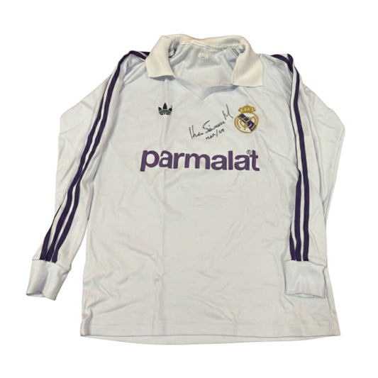 Hugo Sánchez Signed Real Madrid Retro Jersey – JSA Certified