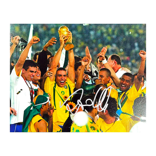 Ronaldo Nazário Signed Brazil World Cup Celebration Photo