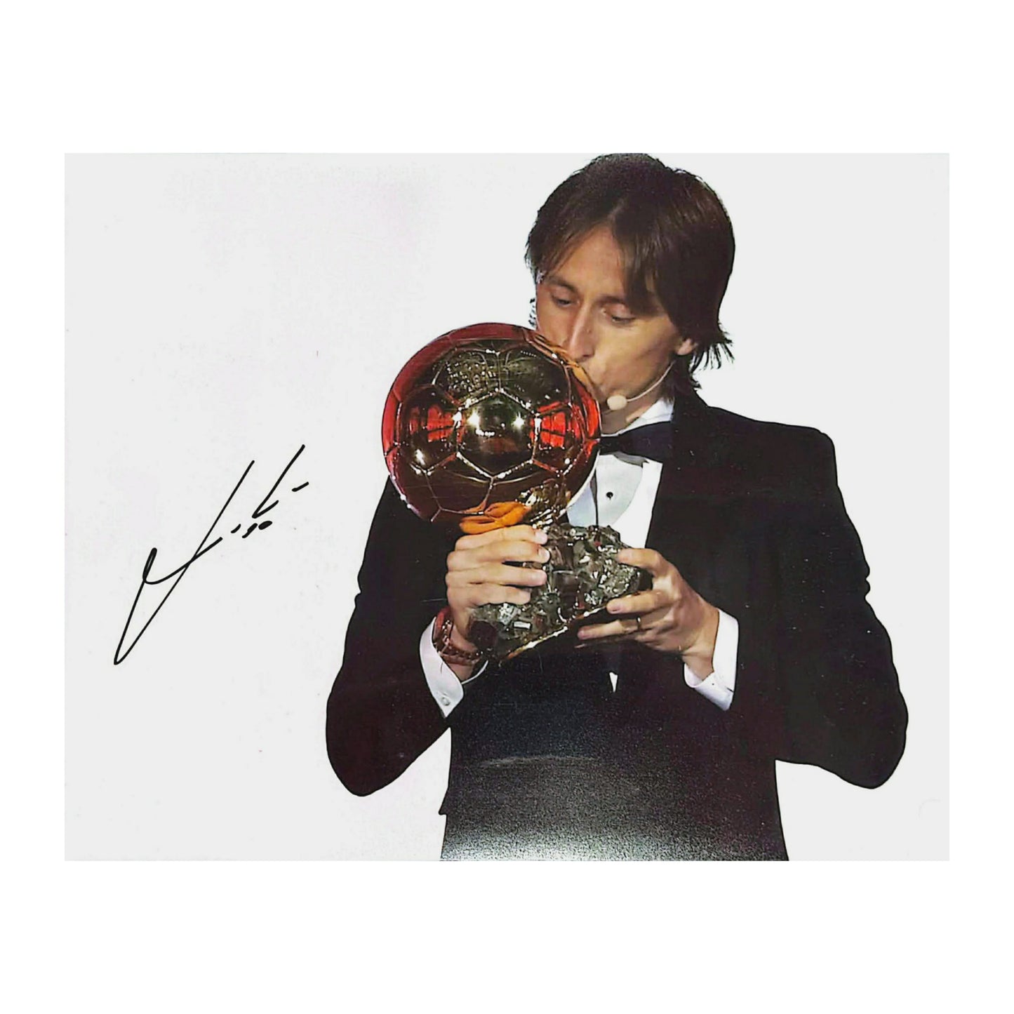 Luka Modric Signed 12x16 Ballon d'Or Photo