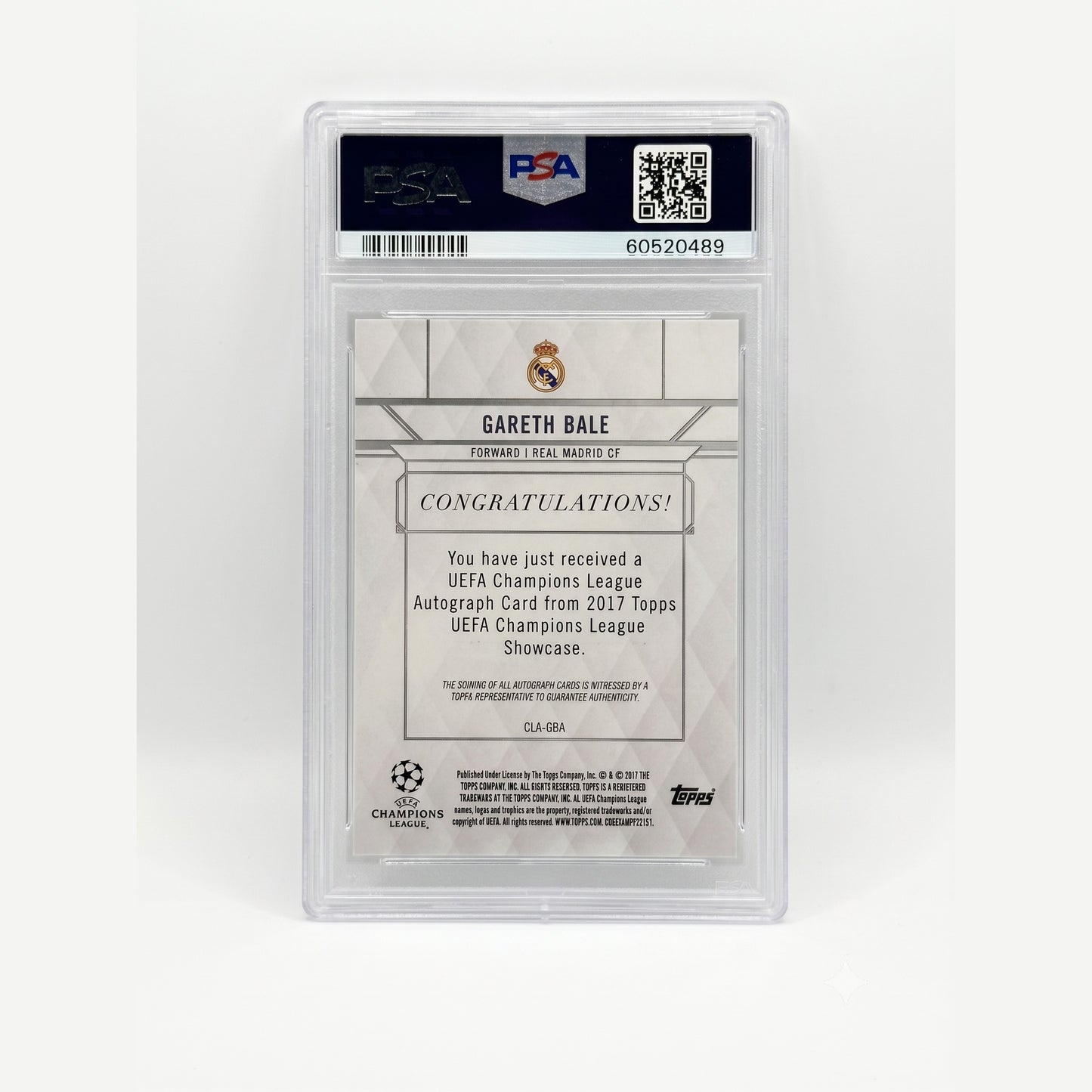 2016 Topps UCL Showcase Autographs #GBA Gareth Bale PSA 9
