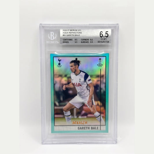 2020-21 Merlin UCL Aqua Refractors #83 Gareth Bale /199 BGS 6.5