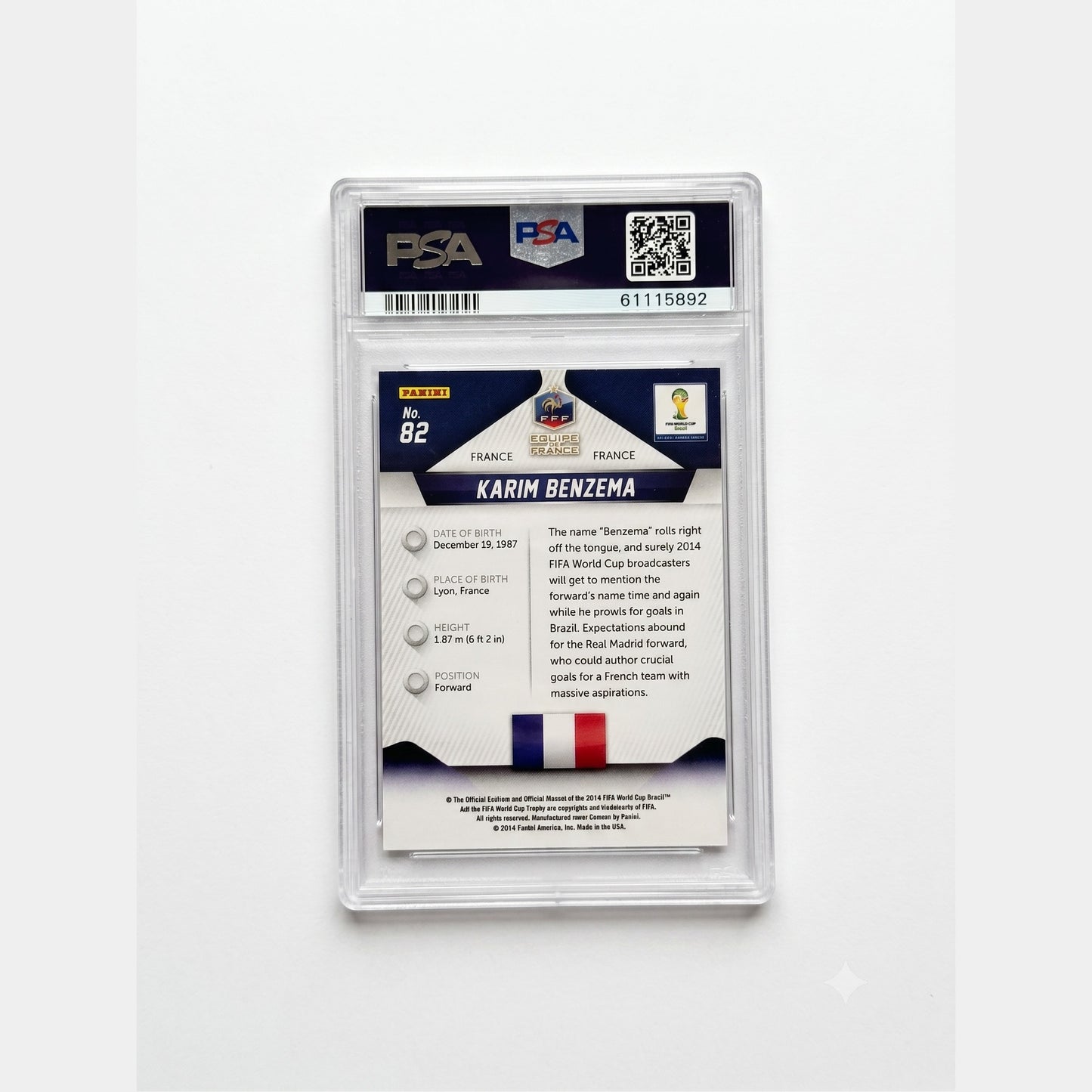 2014 Panini Prizm World Cup #82 Karim Benzema PSA 10