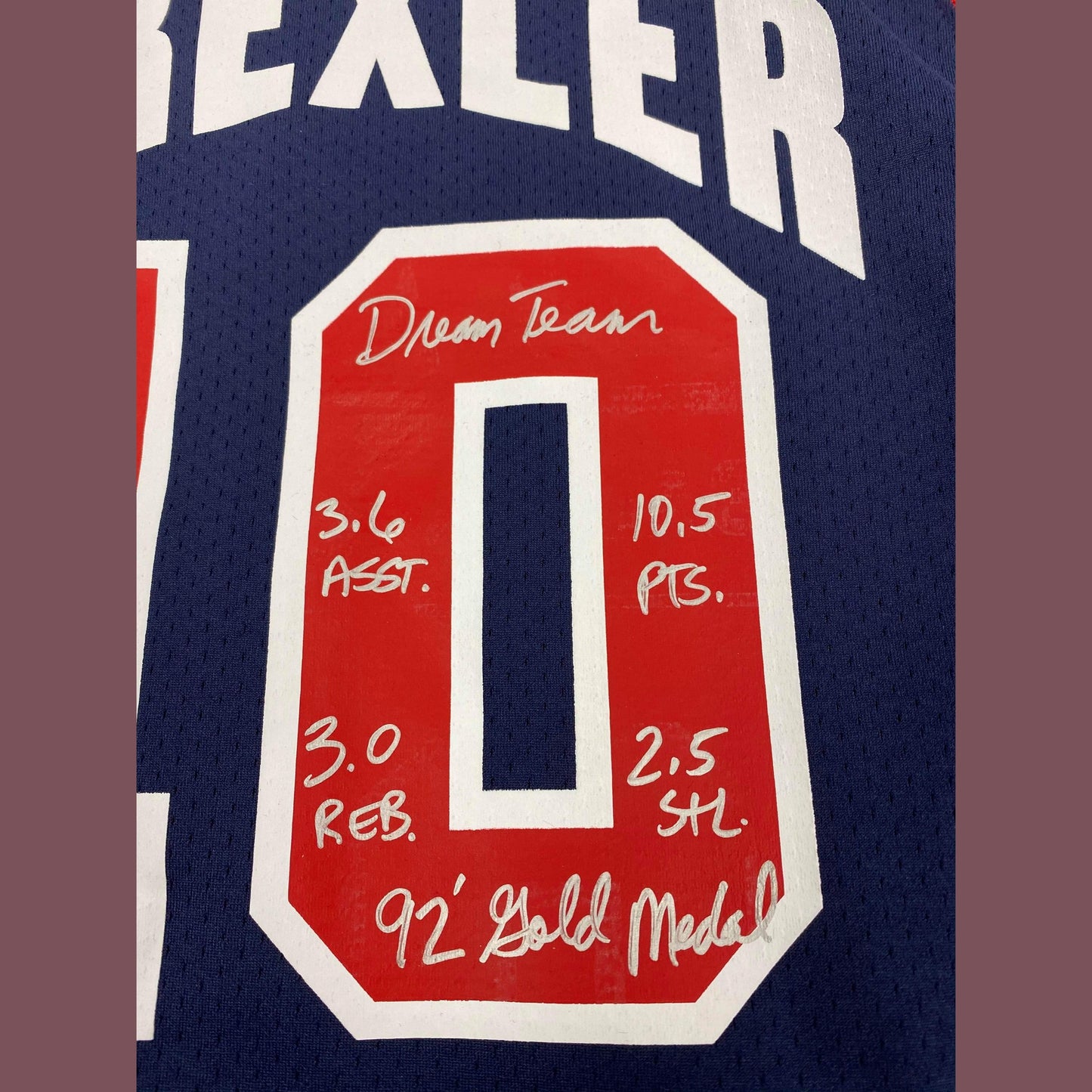 Clyde Drexler Signed and Inscribed Team USA Jersey