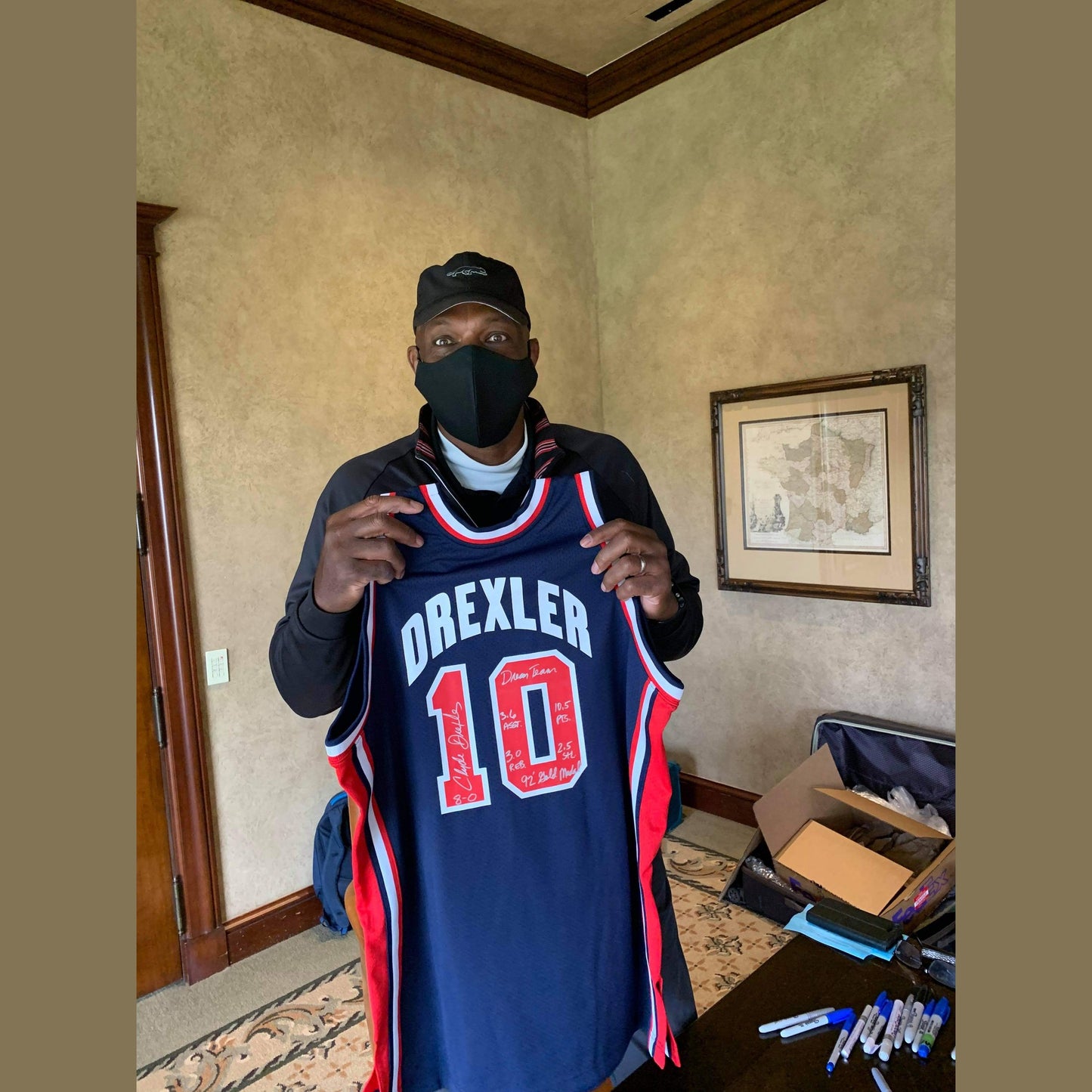 Clyde Drexler Signed and Inscribed Team USA Jersey