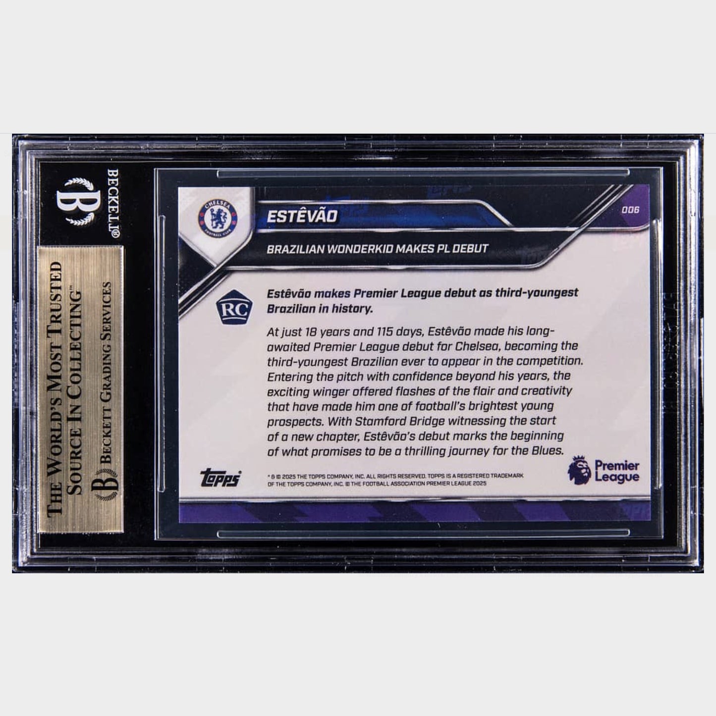 2025-26 Topps Now #6 Estevao Rookie Card - BGS GEM MINT 9.5