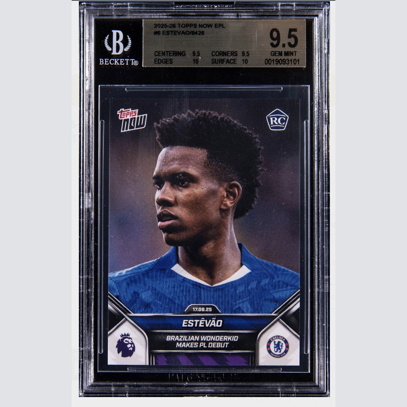 2025-26 Topps Now #6 Estevao Rookie Card - BGS GEM MINT 9.5