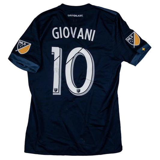 2017-18 Giovani Dos Santos Game-Used, Signed LA Galaxy Blue Jersey – MEARS, JSA Authenticated