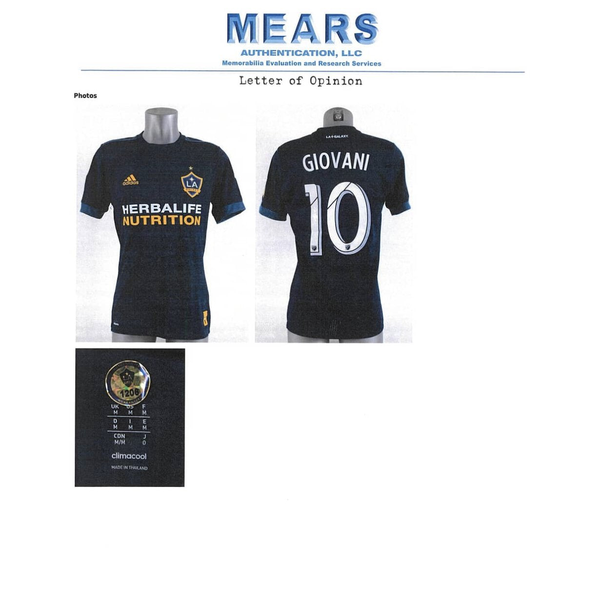 2017-18 Giovani Dos Santos Game-Used, Signed LA Galaxy Blue Jersey – MEARS, JSA Authenticated