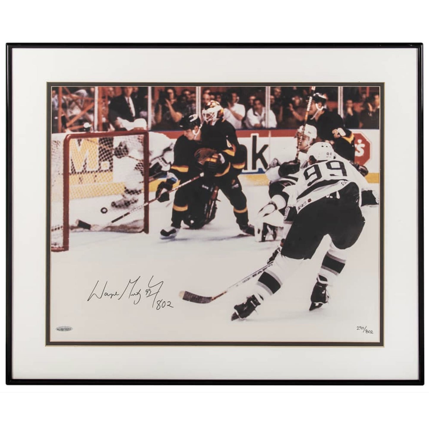 Wayne Gretzky Signed, Inscribed, Framed Photograph (#290/802) 24x20 - Upper Deck