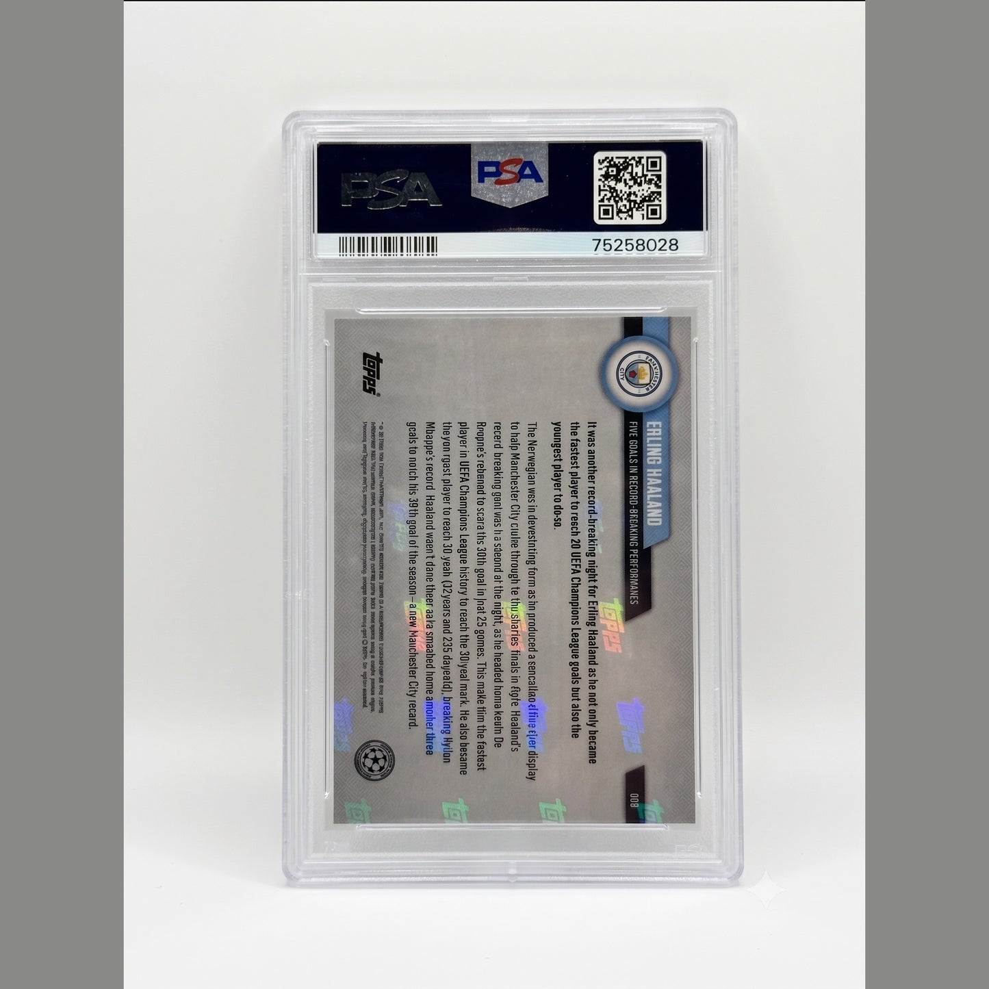 2022-23 Topps Now UCL #90 Erling Haaland PSA 10