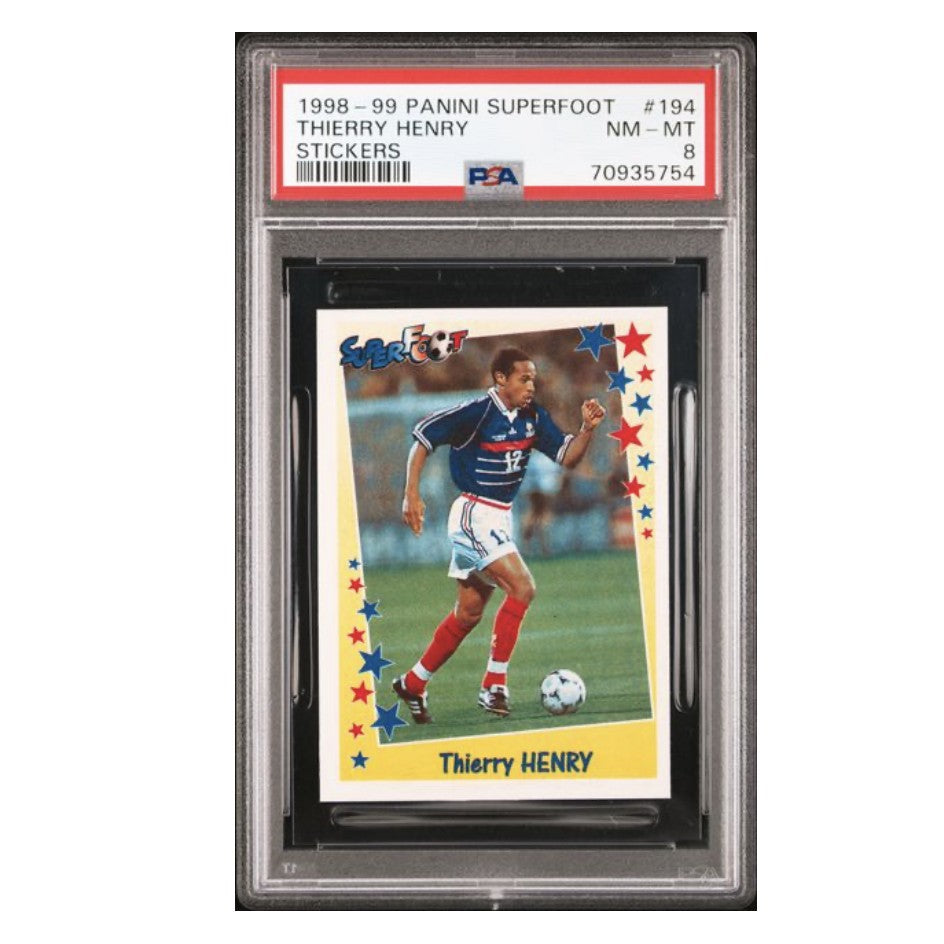 1998-99 Panini Superfoot Stickers #194 Thierry Henry PSA 8