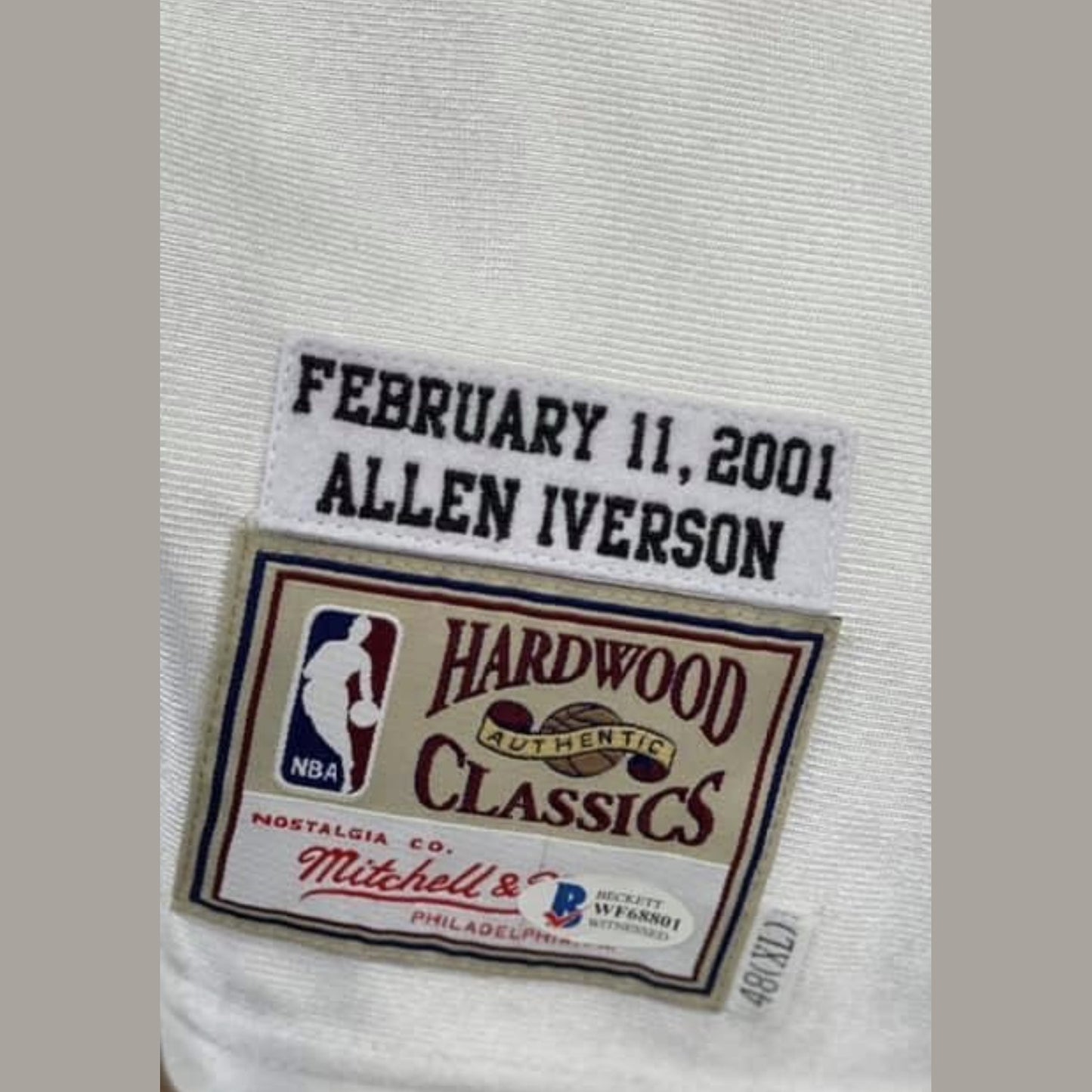 Allen Iverson Authentic Mitchell and Ness White 76ers Jersey