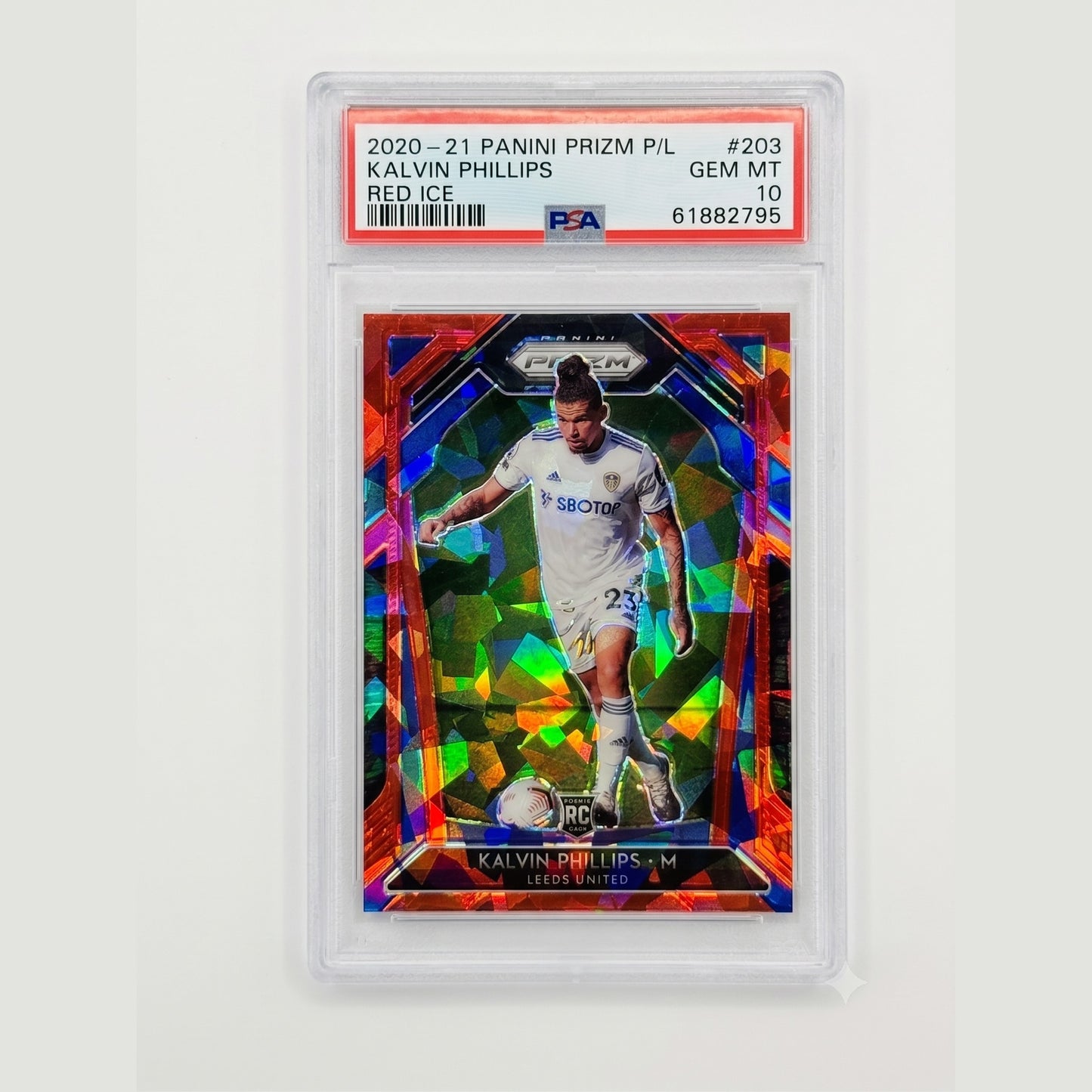 2020-21 Panini Prizm Premier League #203 Kalvin Phillips Red Ice PSA 10